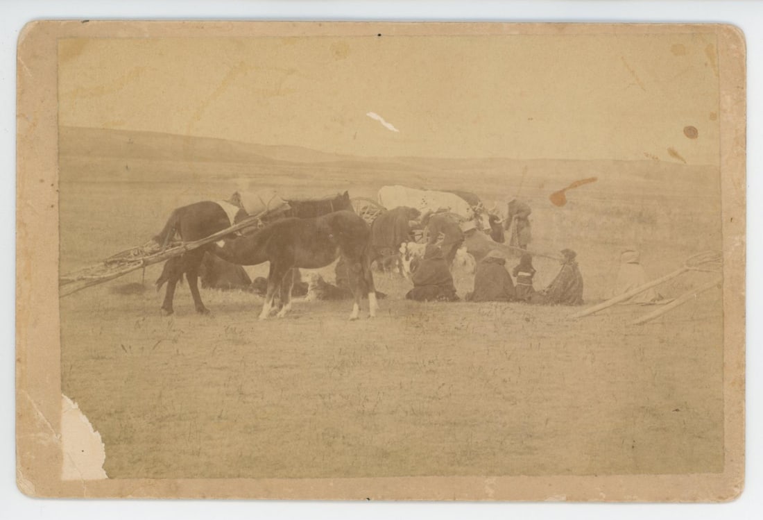 DF Barry Dakota Territory Indian Photo: Title is Noonday Halt. 4 1/4" by 6 1/2".