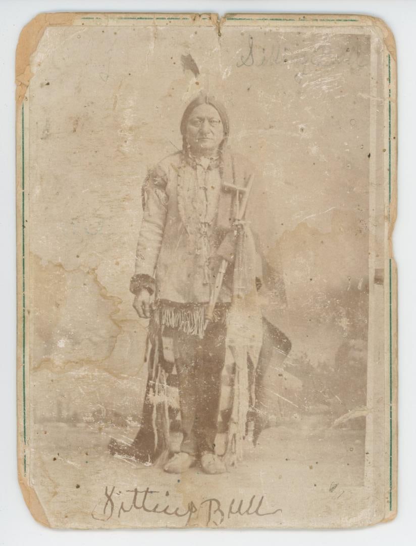 Lucien W. Stilwell Chief Sitting Bull Indian Photo: Taken by L.W. Stilwell at Deadwood Dakota Territory. 4 1/4" by 5 1/2".