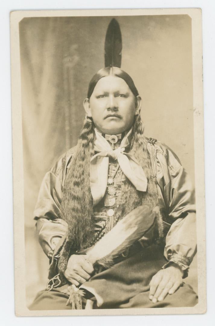 Paul Eagle Chief of Osage Indians RPPC Postcard: Nice image.