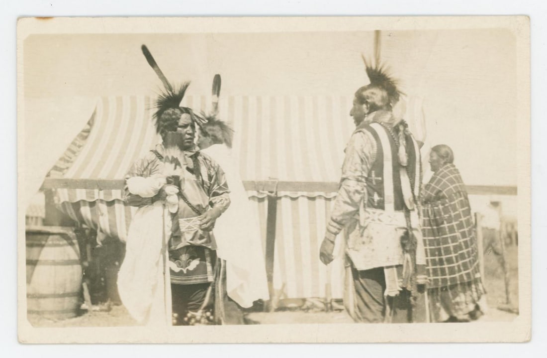 Osage Indian War Dancers RPPC Postcard: Nice example.