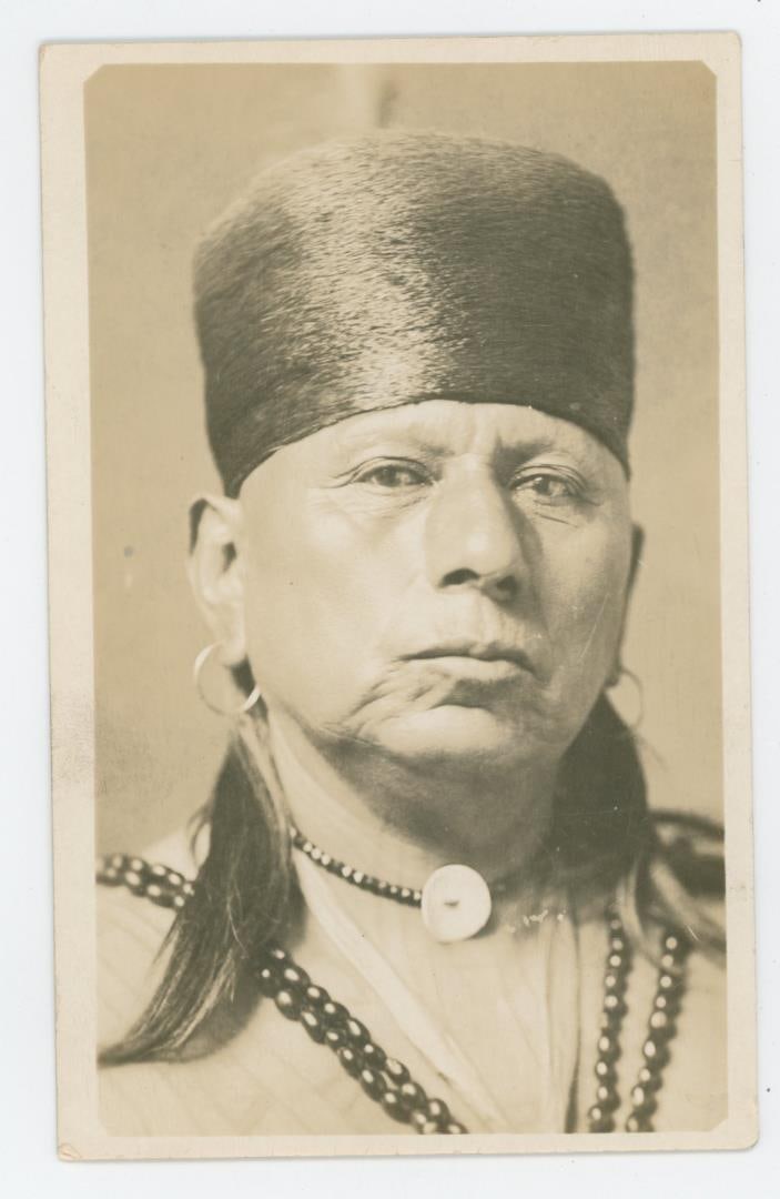 Chief Bacon Rind Osage Indian RPPC Postcard: Nice image.