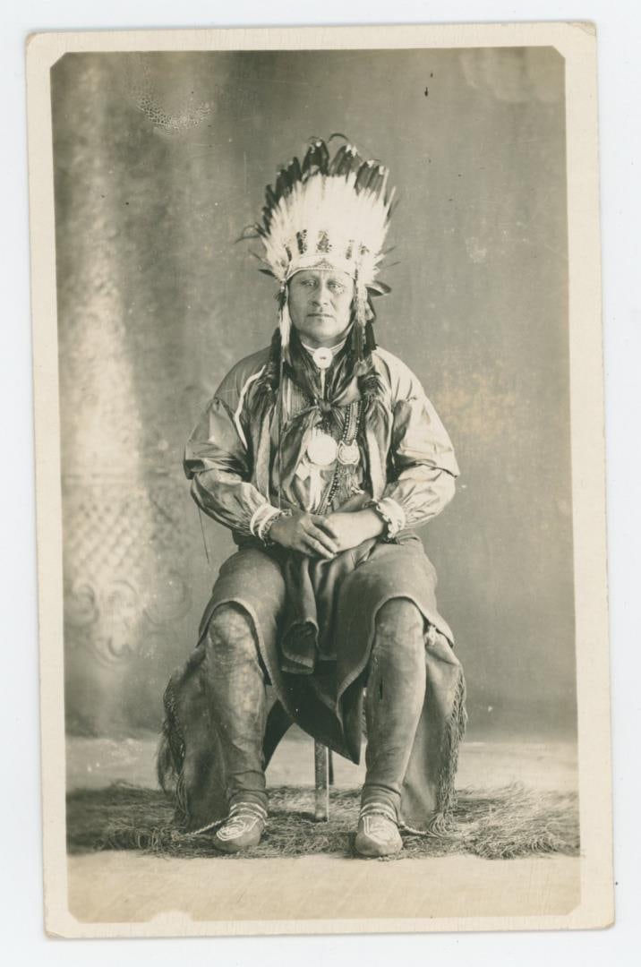 Henry Pratt Osage Indian RPPC Postcard: Scarce image.