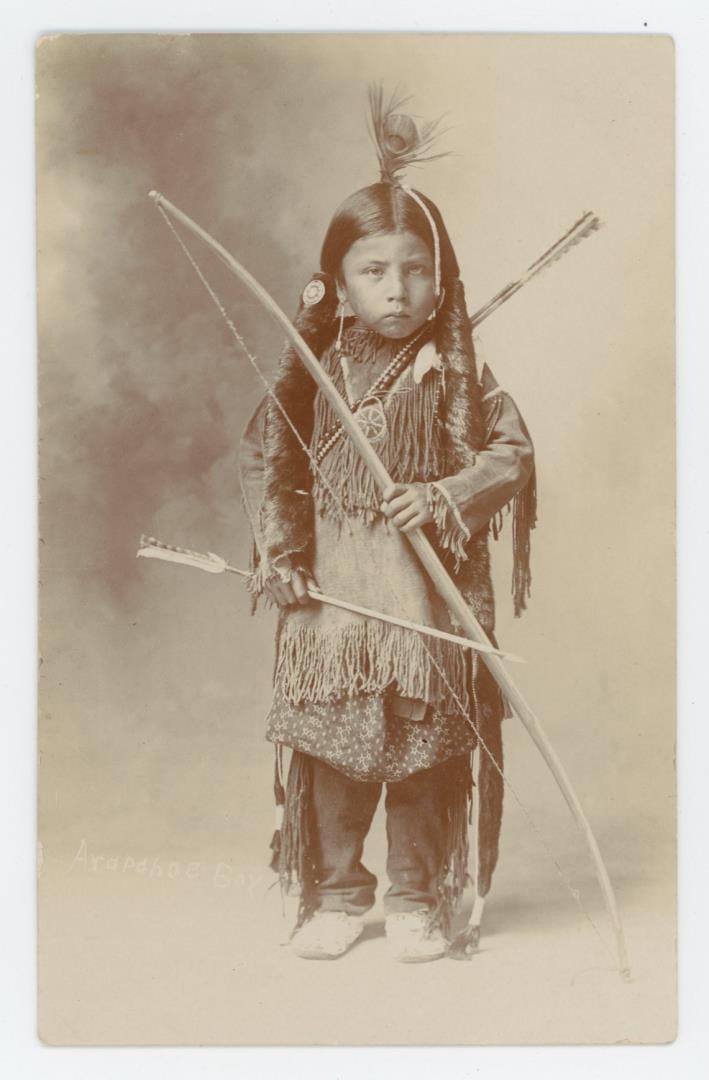 Arapaho Boy Indian RPPC Postcard: Exceptional image.