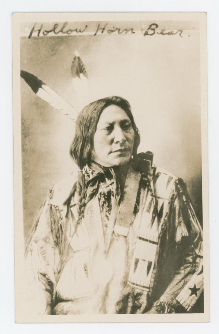 Hollow Horn Bear Indian RPPC Postcard: Nice example.