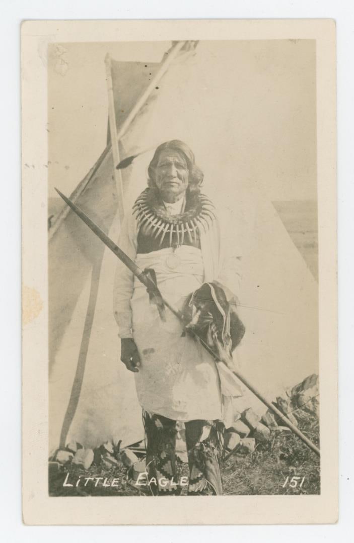 Chief Little Eagle Indian RPPC Postcard: Nice image.