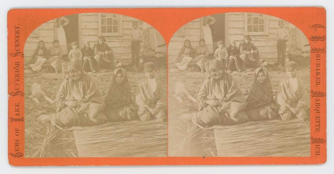 Brubaker & Marquette Chippewa Indian Stereoview: Nice image.