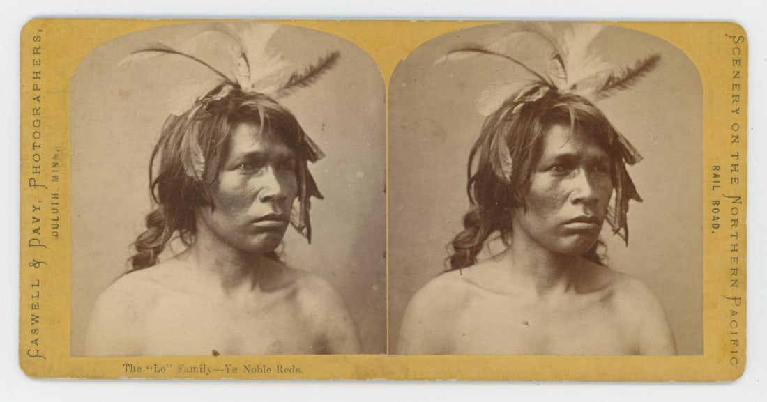 Caswell & Davy Lo Family Indian Stereoview: The Lo Family, Ye Noble Reds.