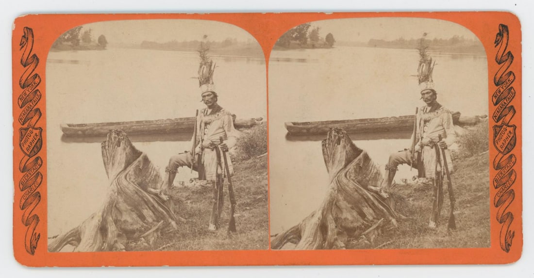 Charles Bierstadt Indian Stereoview: Nice example.