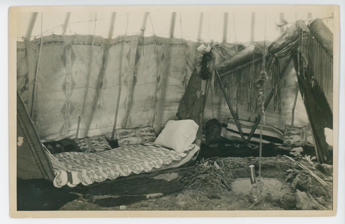 Montana Flathead Indian Tipi Interior Photo: 7" by 11"