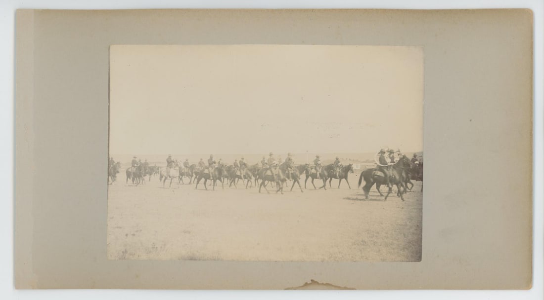 Fort Meade Cavalry Drills Dakota Territory Photo: 6" by 11"