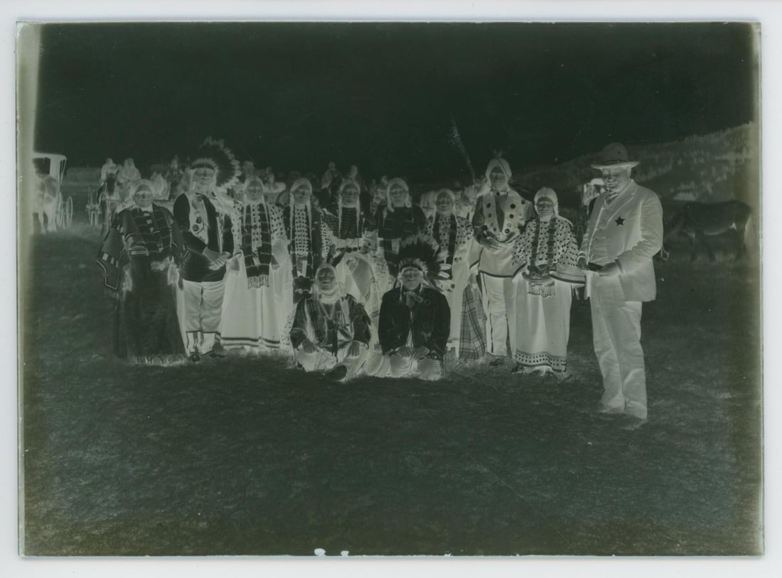 Captured Sitting Bull Glass Photo Negative: 5" by 7"