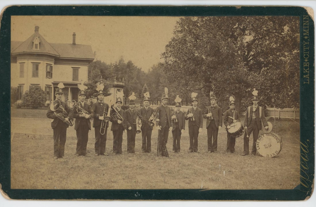 Lake City Minnesota Harmonia Band Cabinet Photo: Wood Photographer, Lake City Minnesota. 8 1/4" by 5".