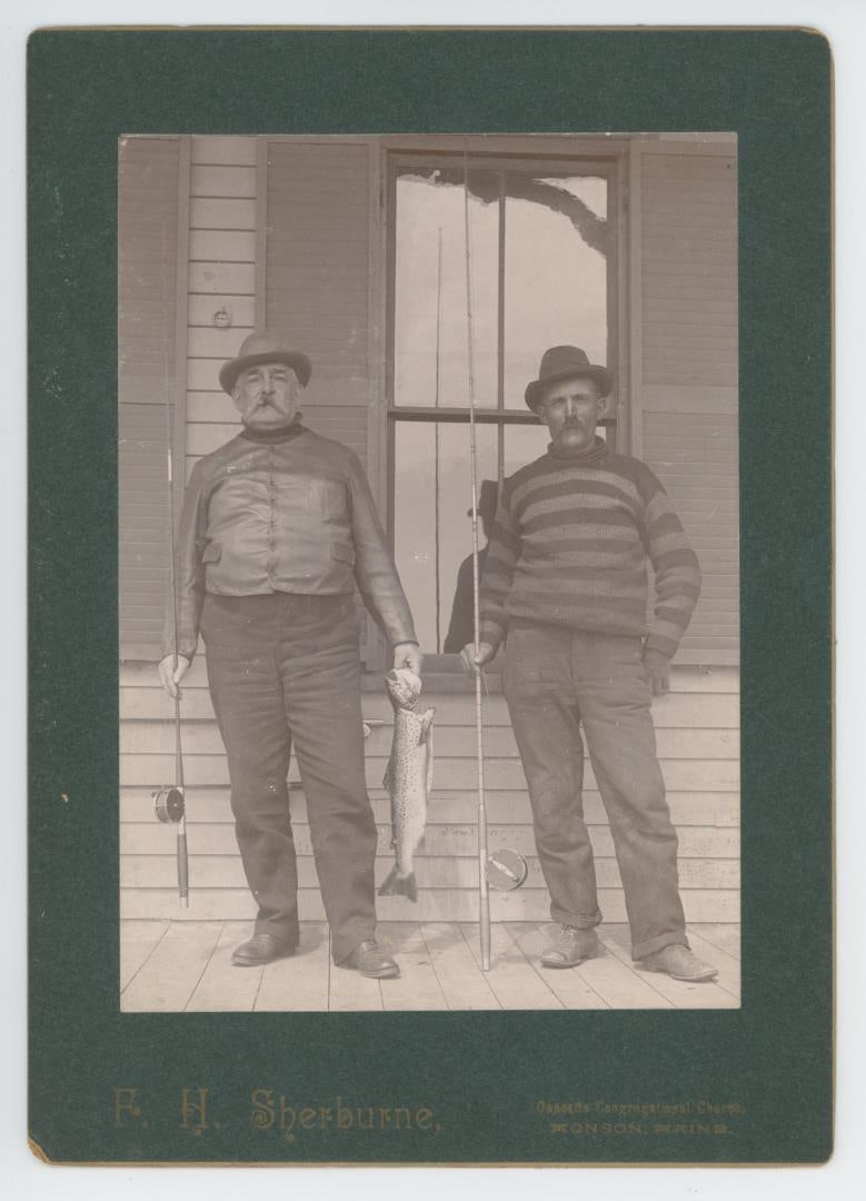 Monson Maine Trout Fishermen Photo: F.H. Sherburne Photographer. 5" by 7".