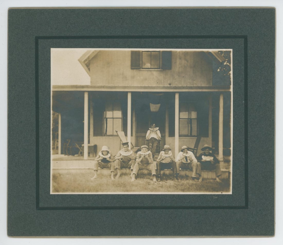 Boys Eating Watermelon Cabinet Photo: 6" by 7"