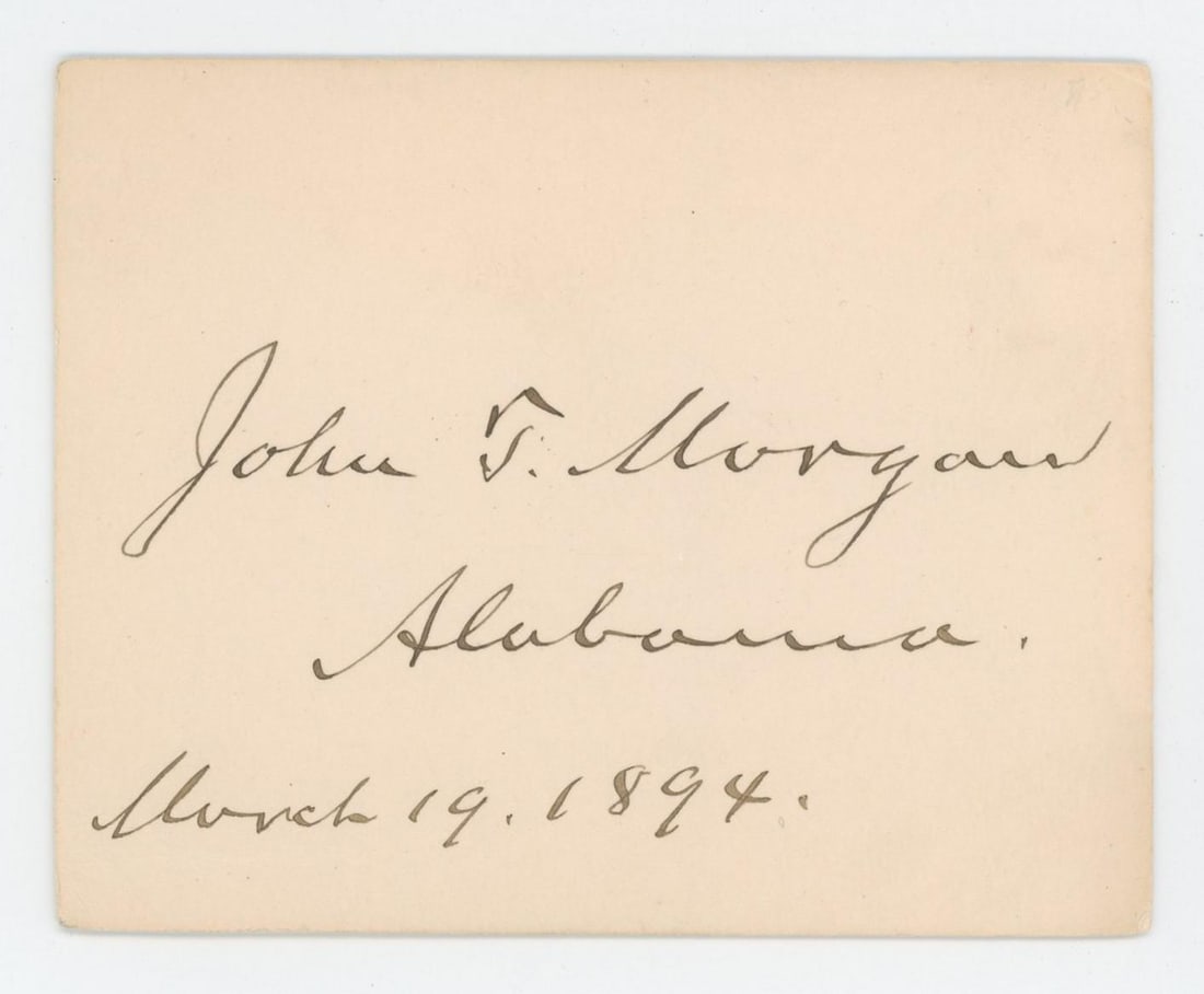 John T. Morgan Grand Wizard KKK Signature: John Tyler Morgan (June 20, 1824 - June 11, 1907) was an American politician who was a brigadier general in the Confederate States Army during the American Civil War and later was elected for six term