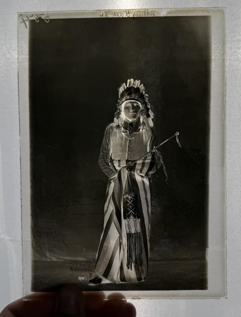 Sitting Bull Glass Photo Negative: 5" by 7".