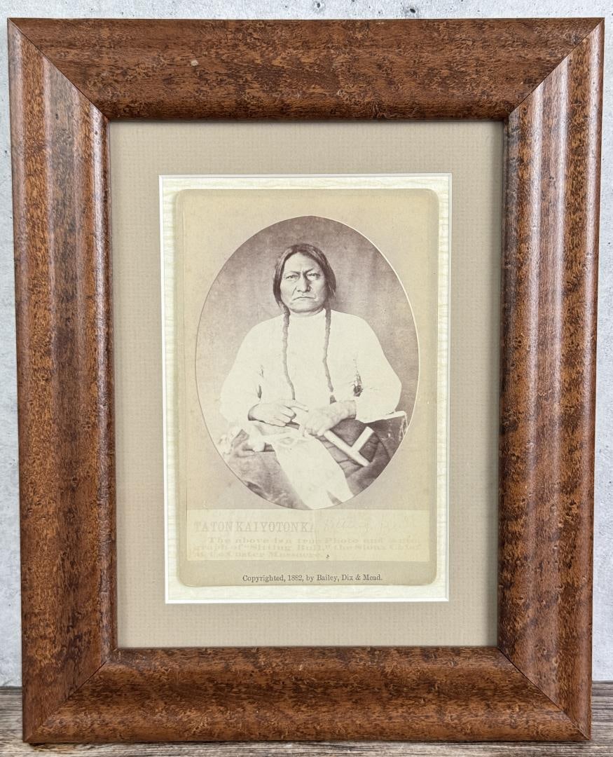 Bailey Dix & Mead Sitting Bull Indian Photo: 9" by 11 1/2" framed.