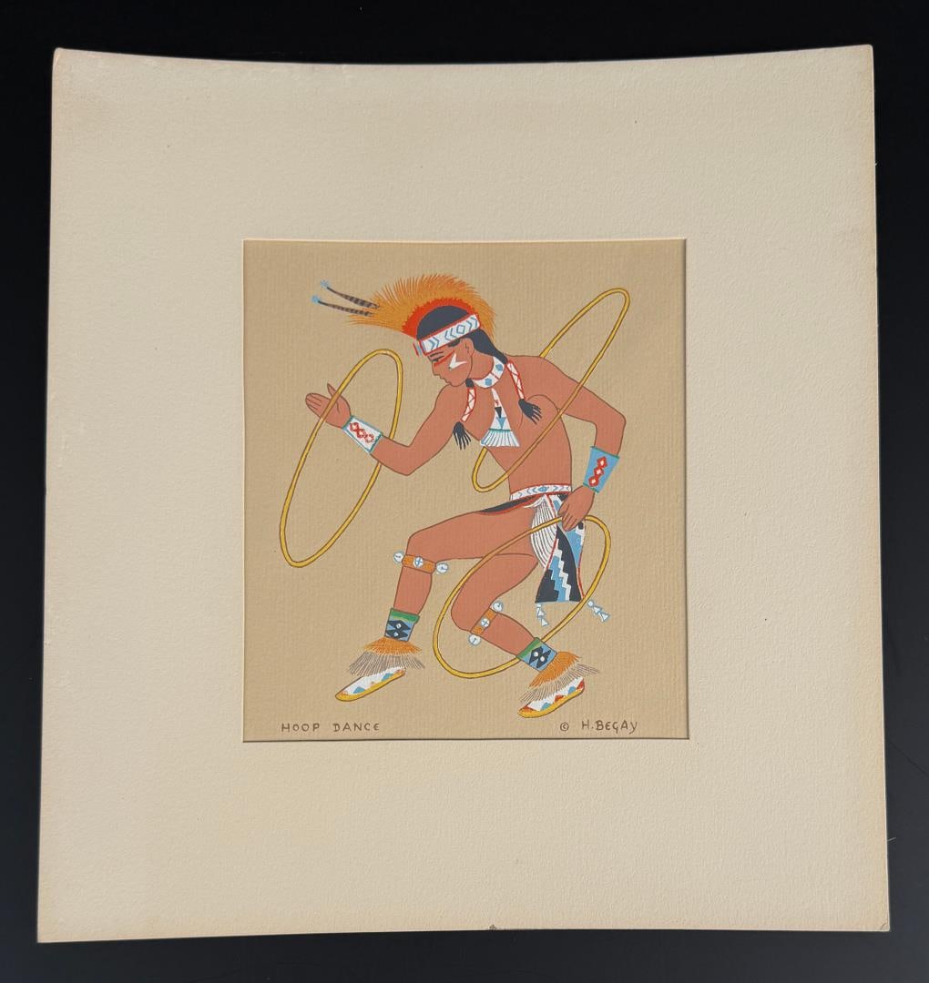Harrison Begay Hoop Dance Serigraph: 9 3/4" by 10 1/2" in matte.