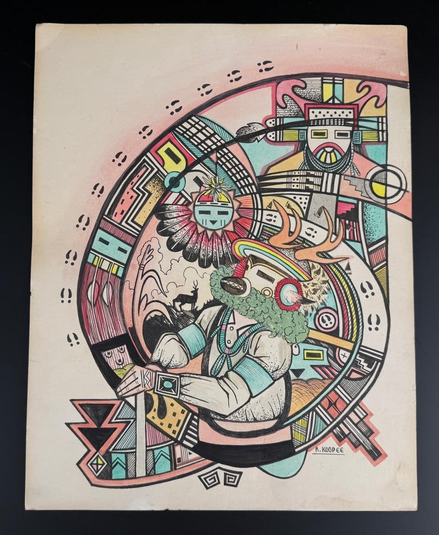 Ron Koopee Hopi Indian Kachina Drawing: 11" by 14"