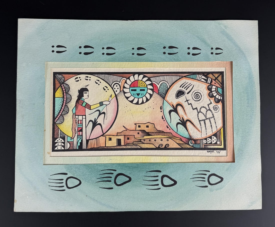 Ron Koopee Hopi Indian Kachina Drawing: 11" by 14" in matte.