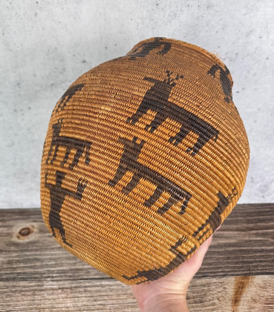 Apache Figural Native American Olla Indian Basket - 8