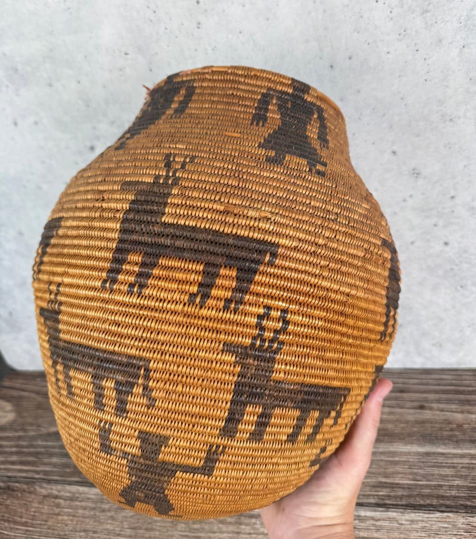 Apache Figural Native American Olla Indian Basket - 9