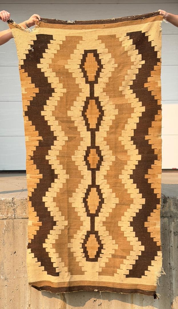 Navajo Indian Eye Dazzler Rug: 46" by 90".