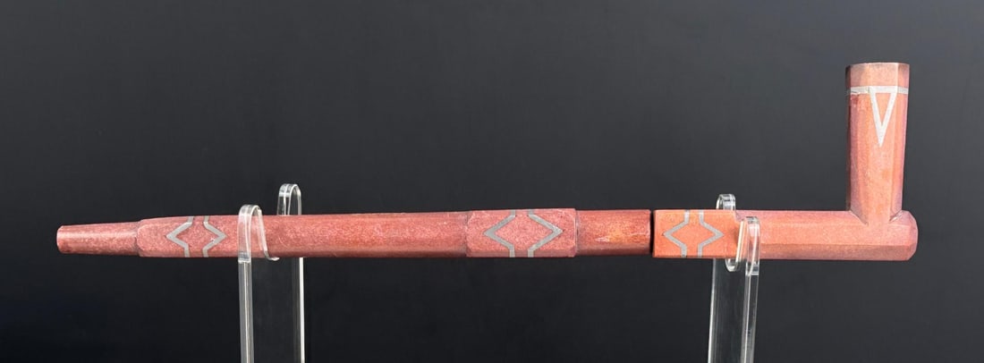 Native American Indian Catlinite Pipestone Pipe - 2