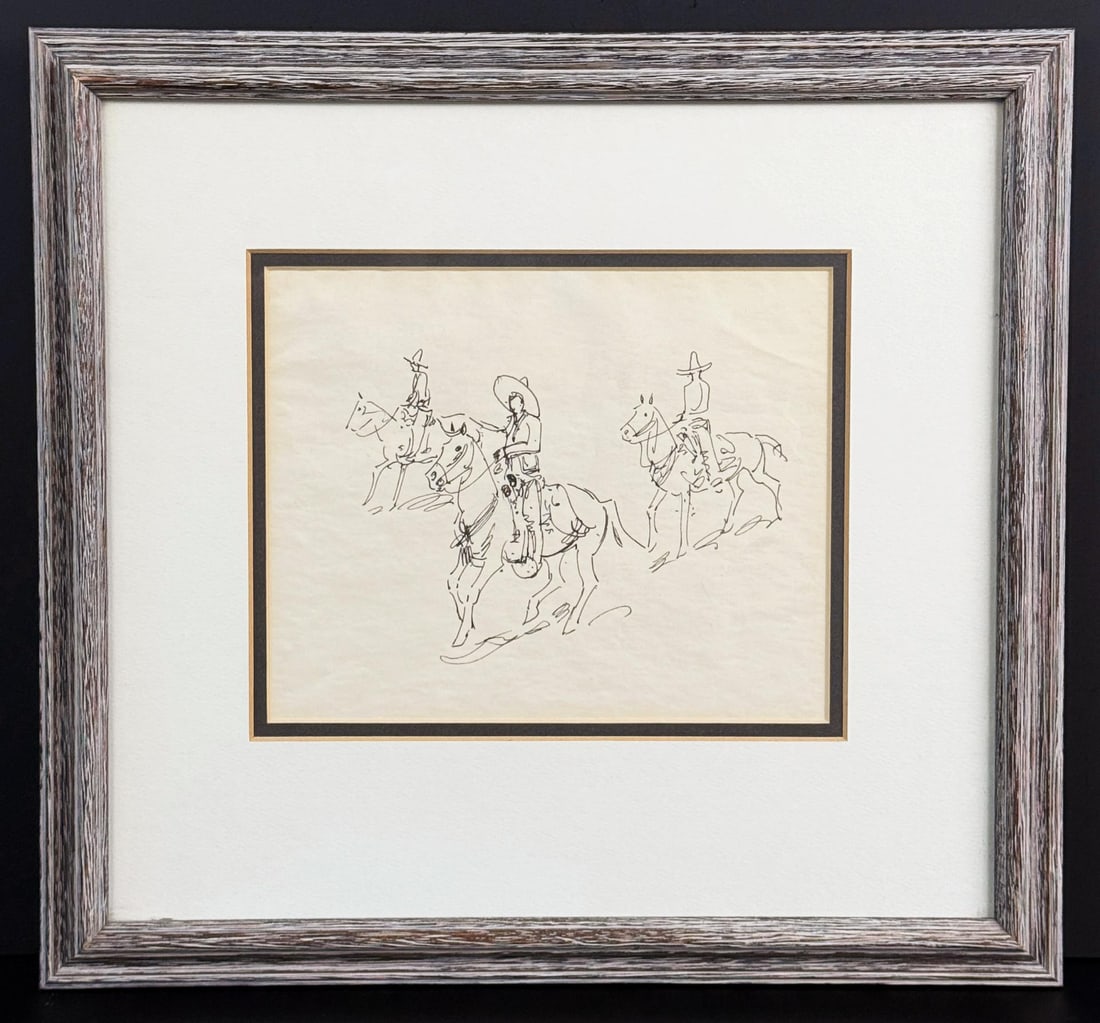 Edward Borein Range Riders Drawing - 2