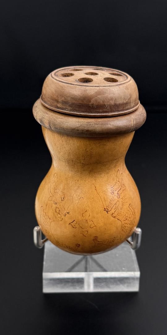 Antique Chinese Gourd Engraved Cricket Cage (1 of 12)