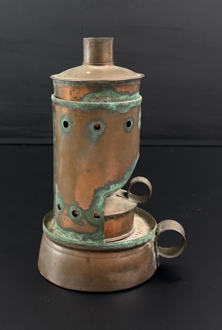 Butte Montana Copper Oil Tester: Measures 8" tall by 5" by 4 1/4".