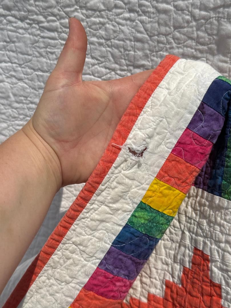Rainbow Heart Patch Quilt - 3