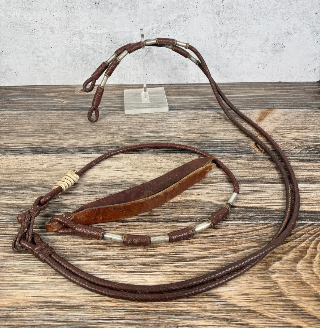 Cowboy Braided Kangaroo Leather Reins (1 of 9)