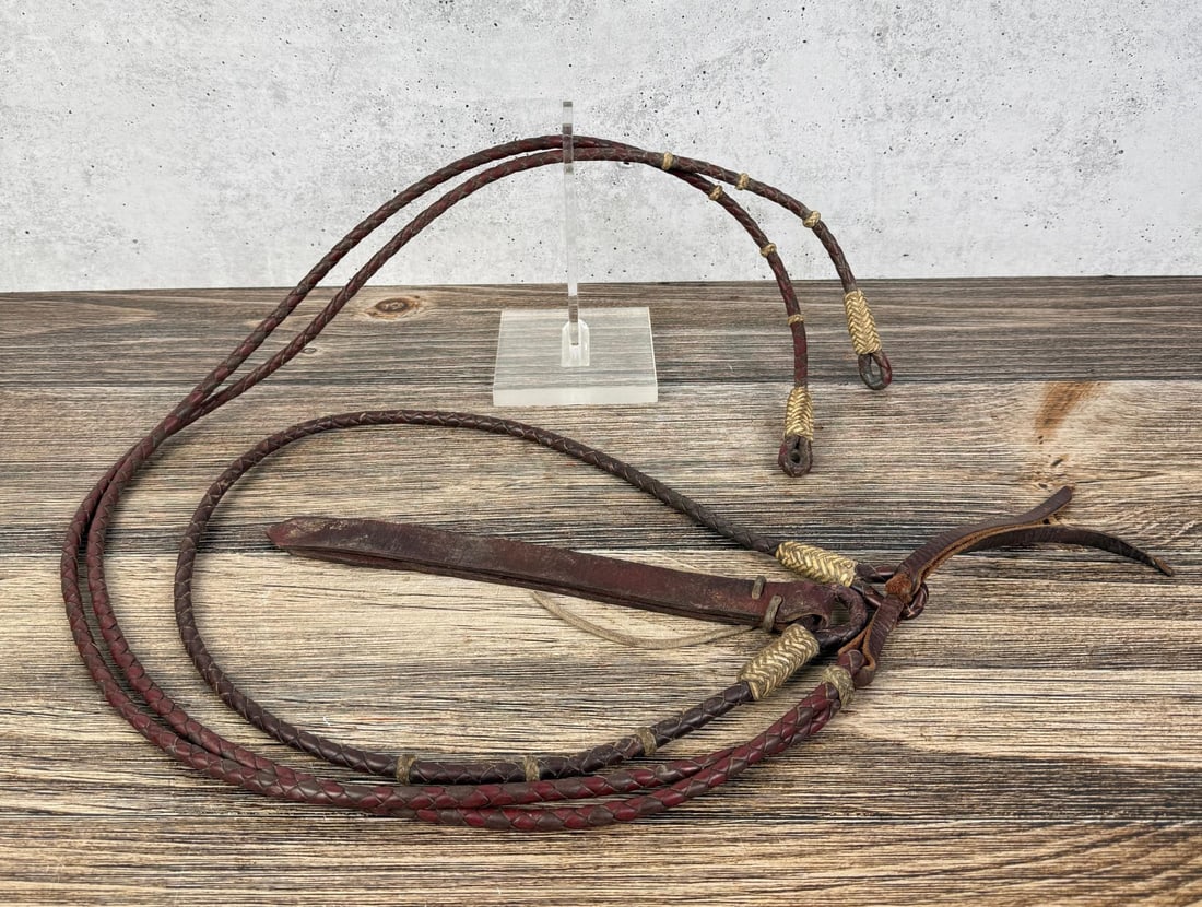 Cowboy Braided Kangaroo Leather Reins (1 of 6)