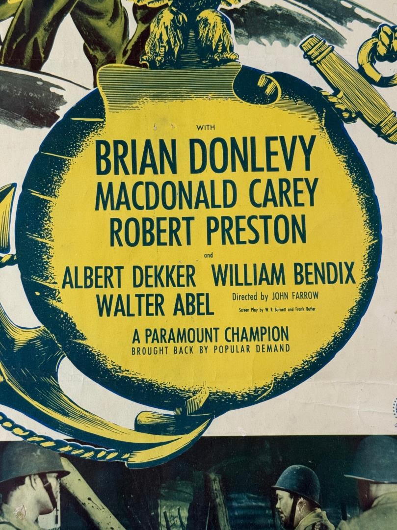 Wake Island Paramount Movie Poster: 14" by 36".
