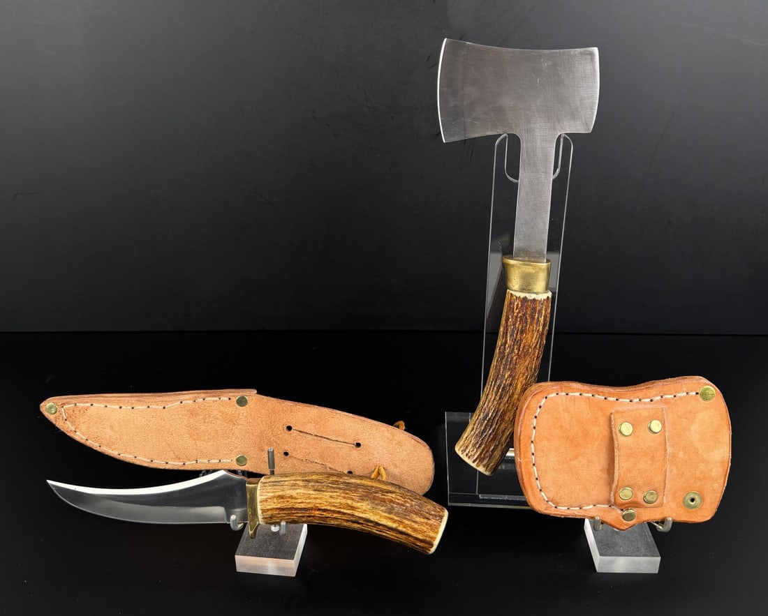 Montana Custom Made Elk Horn Hatchet Knife (1 of 4)