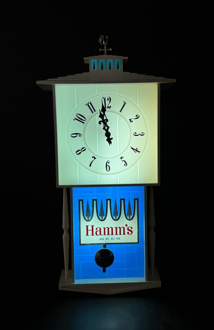 Hamms Beer Lighted Pendulum Clock Sign - 3