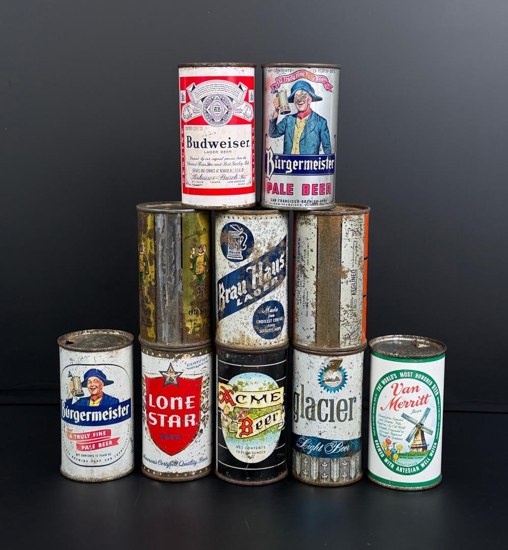 Collection of Flat Top Beer Cans: Nice grouping.