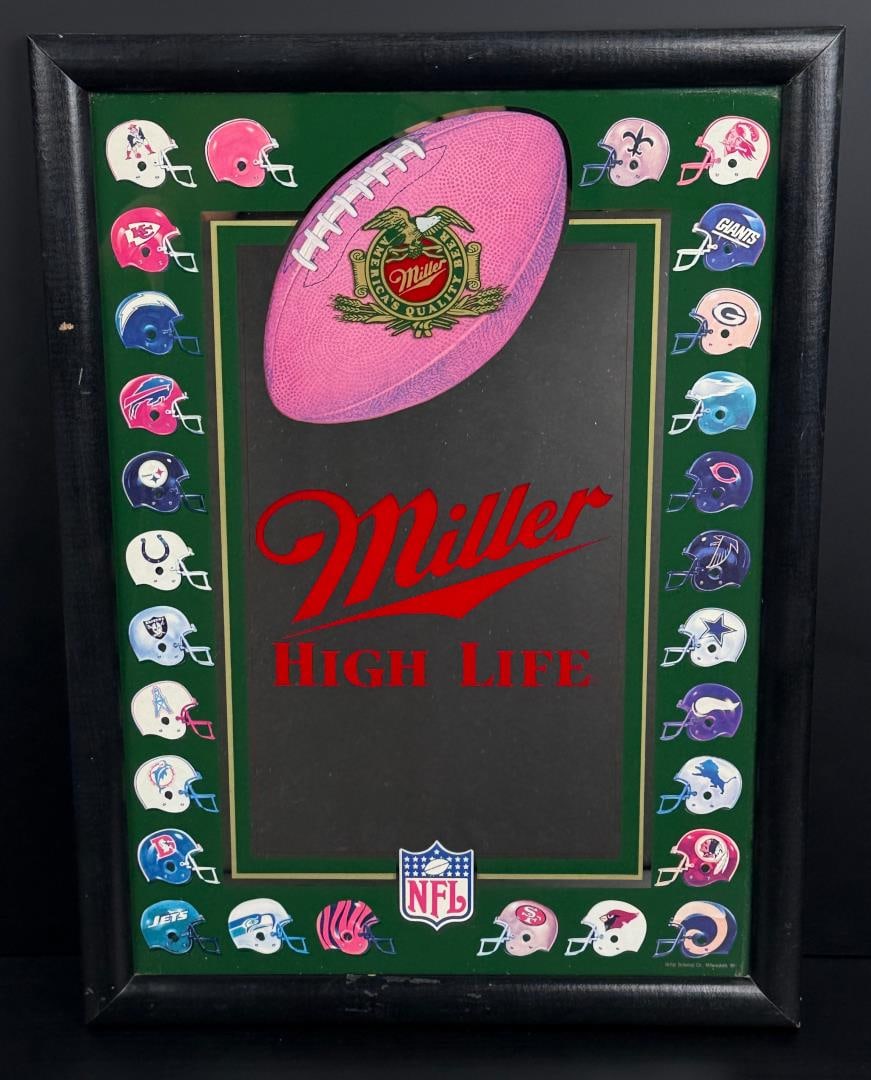 Miller High Life NFL Helmet Beer Mirror