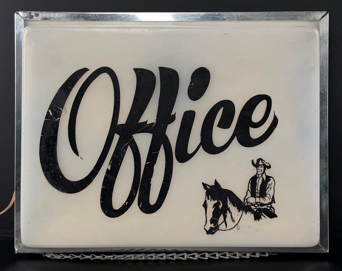 Cowboy Geeco Western Hotel Office Lighted Sign