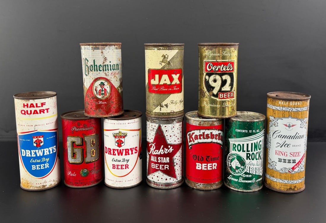 Collection of Flat Top Beer Cans: Nice grouping