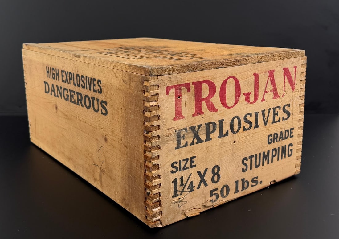 Butte Montana Trojan Explosives Wood Dynamite Box (1 of 5)