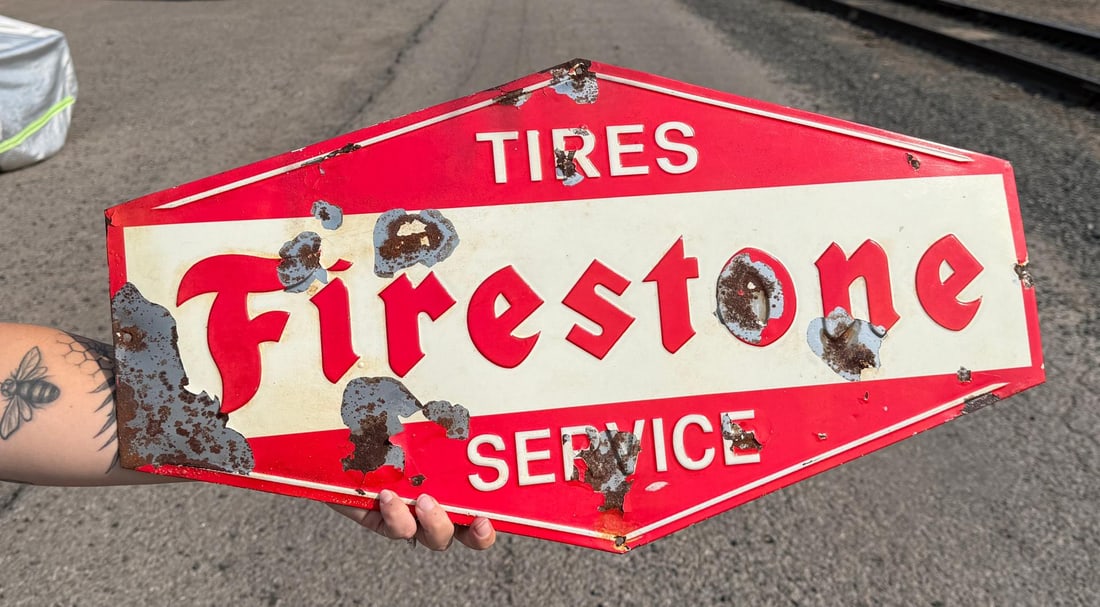 Firestone Tires Service Sign: 14" by 26"