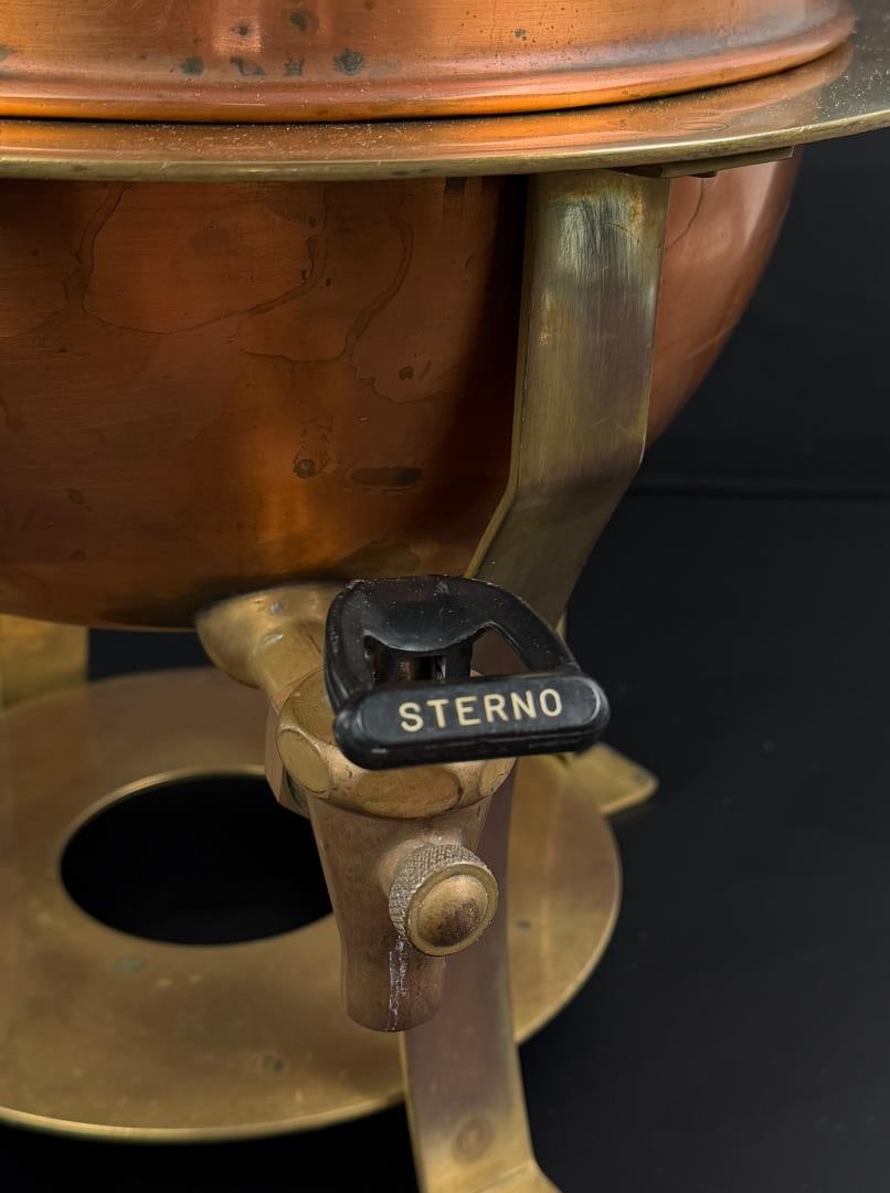 Sterno Mid Century Space Age Atomic Copper Samovar: 17 7/8" by 15" by 15"