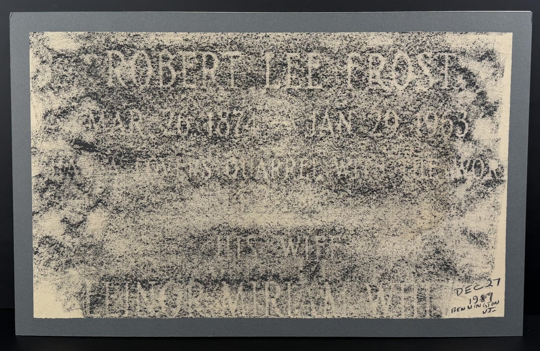Robert Lee Frost American Poet Grave Rubbing