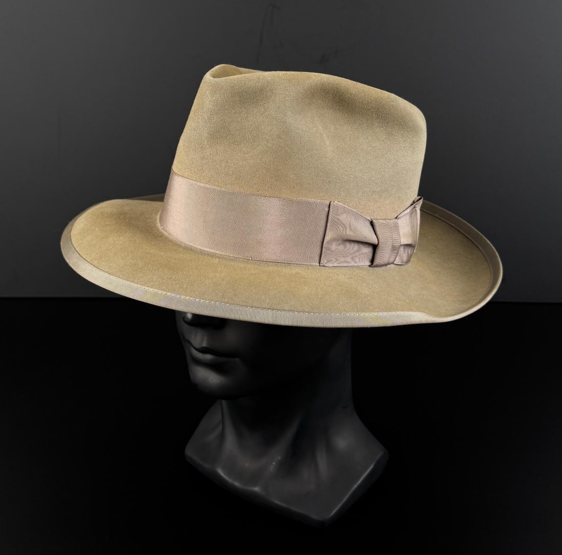 Knox Hat Co Tan Fur Felt Fedora: Size 7 1/4.