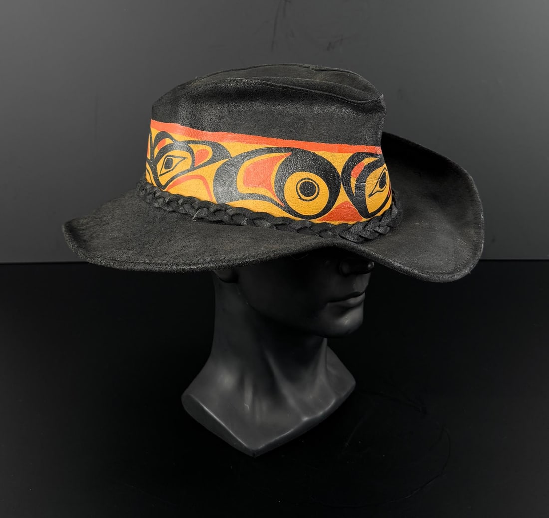Northwest Coast Indian Painted Cowboy Hat (1 of 7)