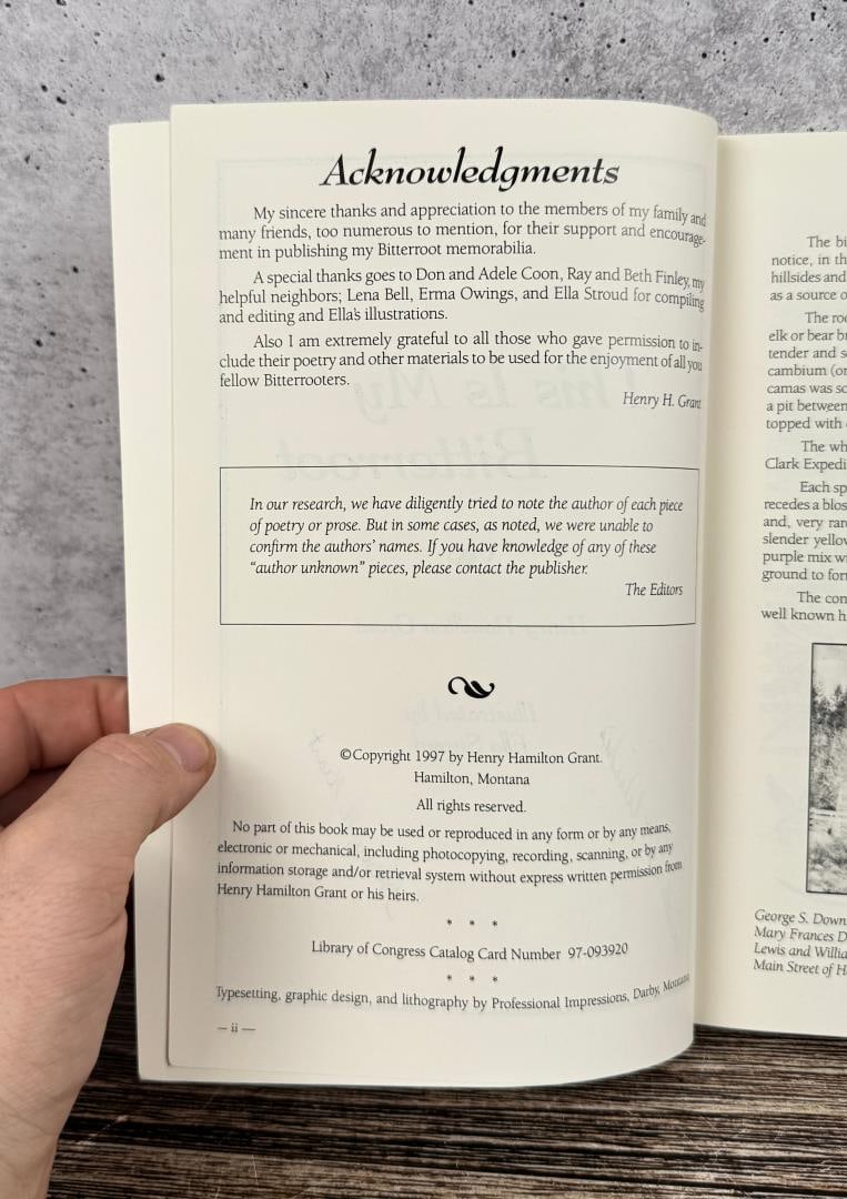 This is My Bitterroot Author Signed - 5