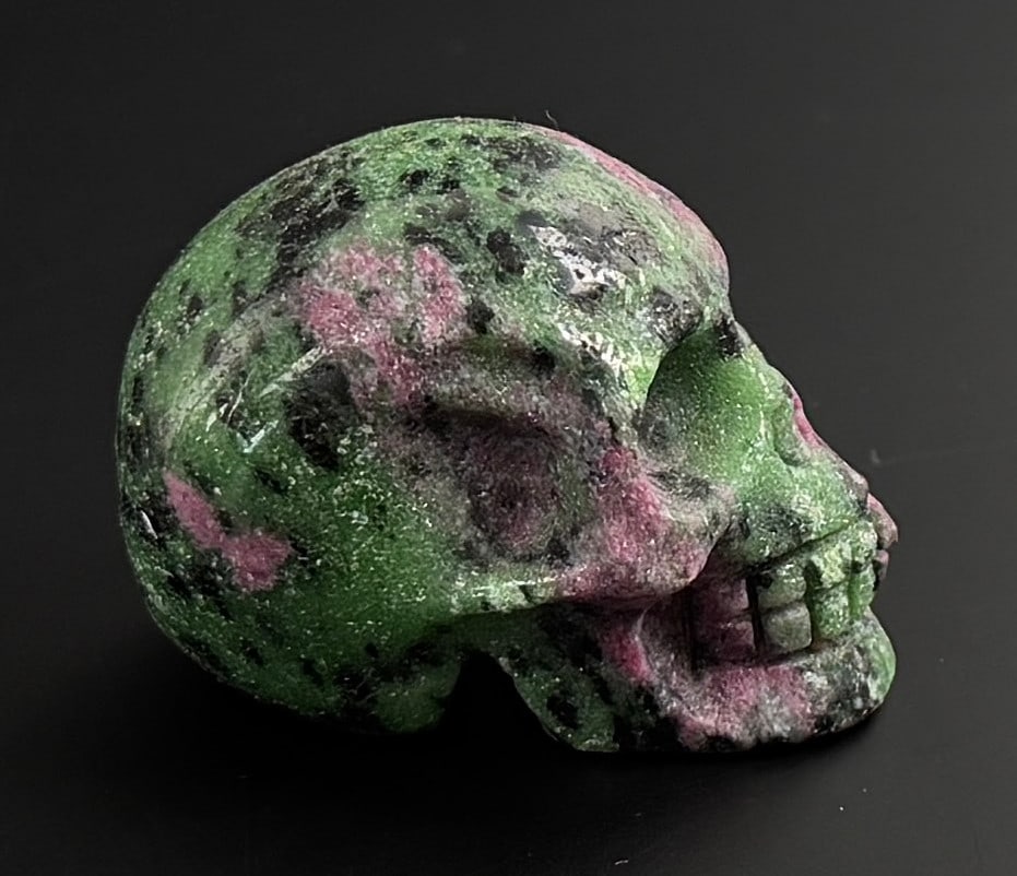 Ruby Zoisite Skull Carving - 2