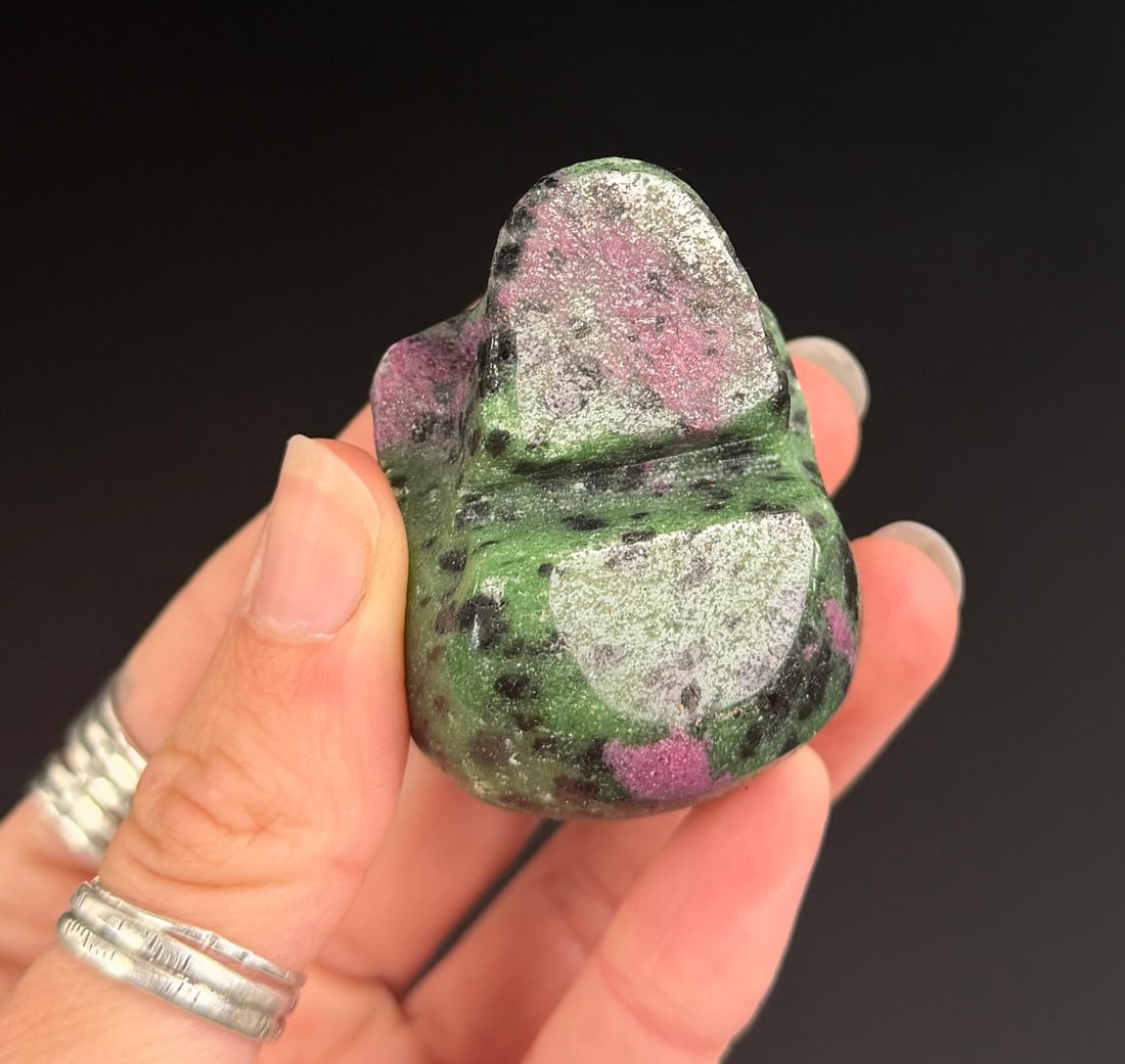 Ruby Zoisite Skull Carving - 3